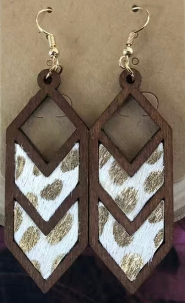 Wood cow print chevron dark