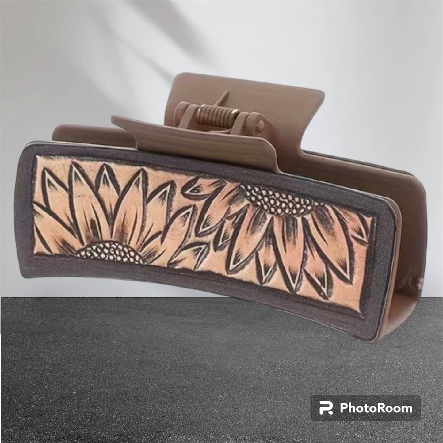 Leather hair clip
