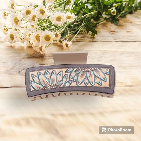 Leather hair clip