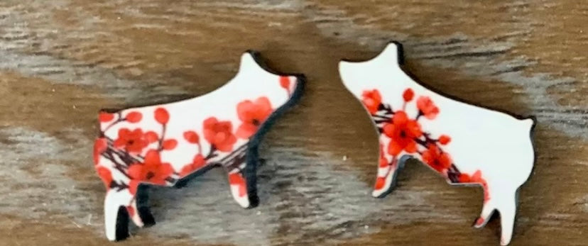 Stud wood sublimated earrings