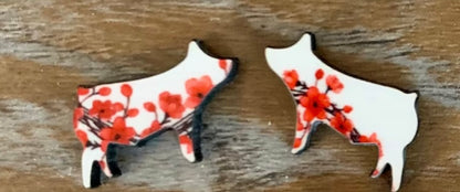 Stud wood sublimated earrings