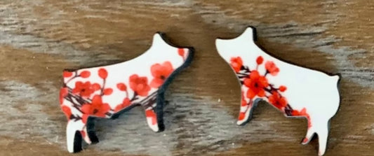 Stud wood sublimated earrings