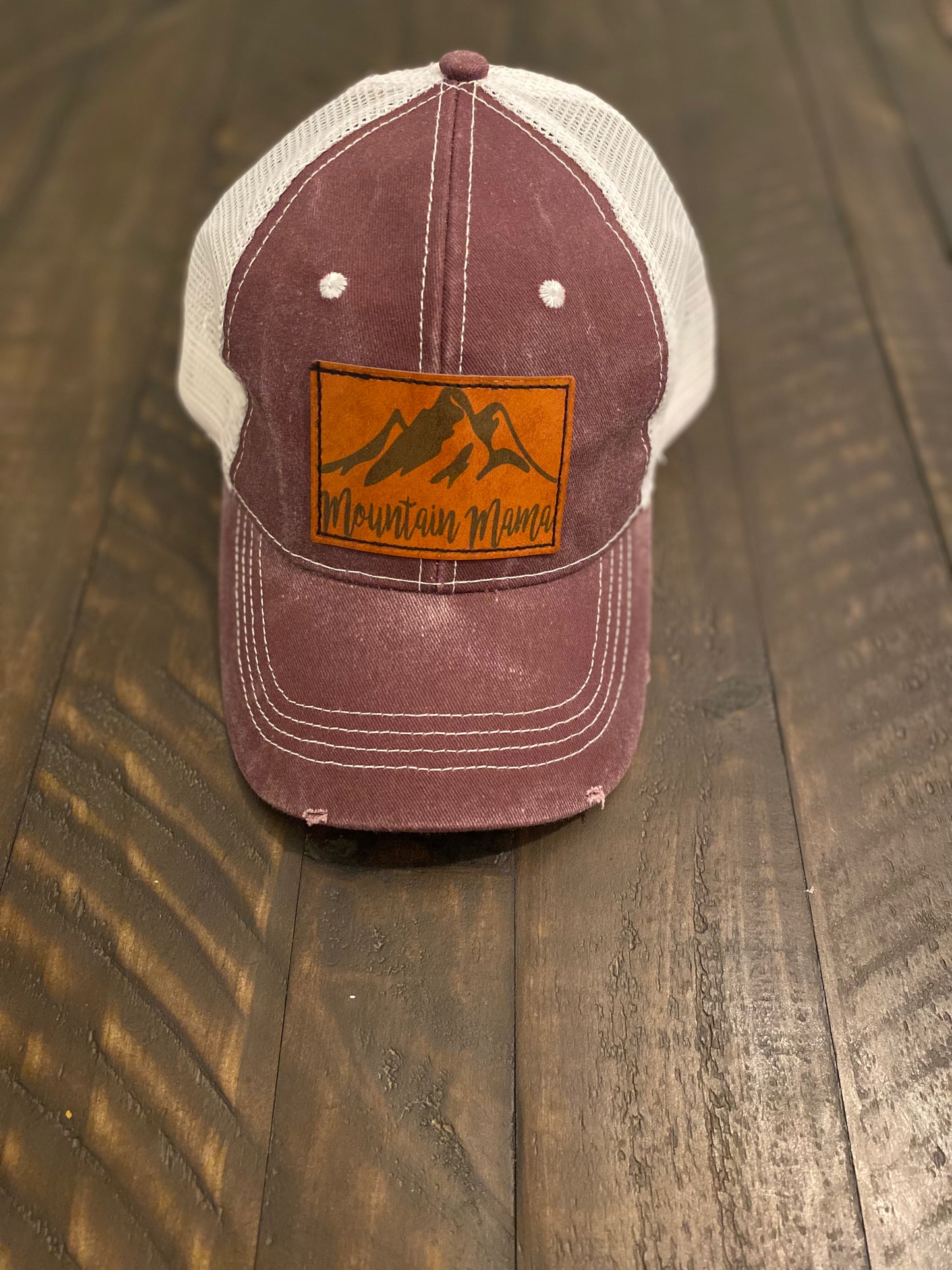 Leather patch hats