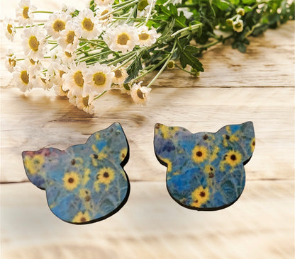Stud wood sublimated earrings