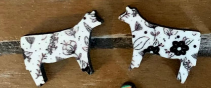 Stud wood sublimated earrings