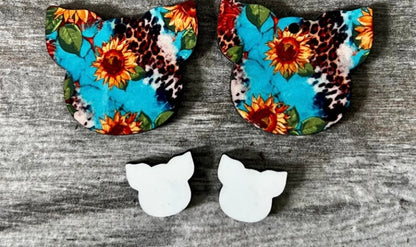 Stud wood sublimated earrings